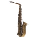 19th century brass alto saxophone by and stamped Buffet-Crampon & Cie, Brevetes 18 & 20 Passage du