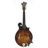 Rare Stelling mandolin with electric pickup bearing the maker's label inscribed Mandolin LS-5,