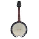 Good contemporary unnamed banjolele, with 8" skin, case
