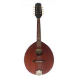 Contemporary mandolin by and labelled The Ozark Professional, with oval shaped body, soft case; also