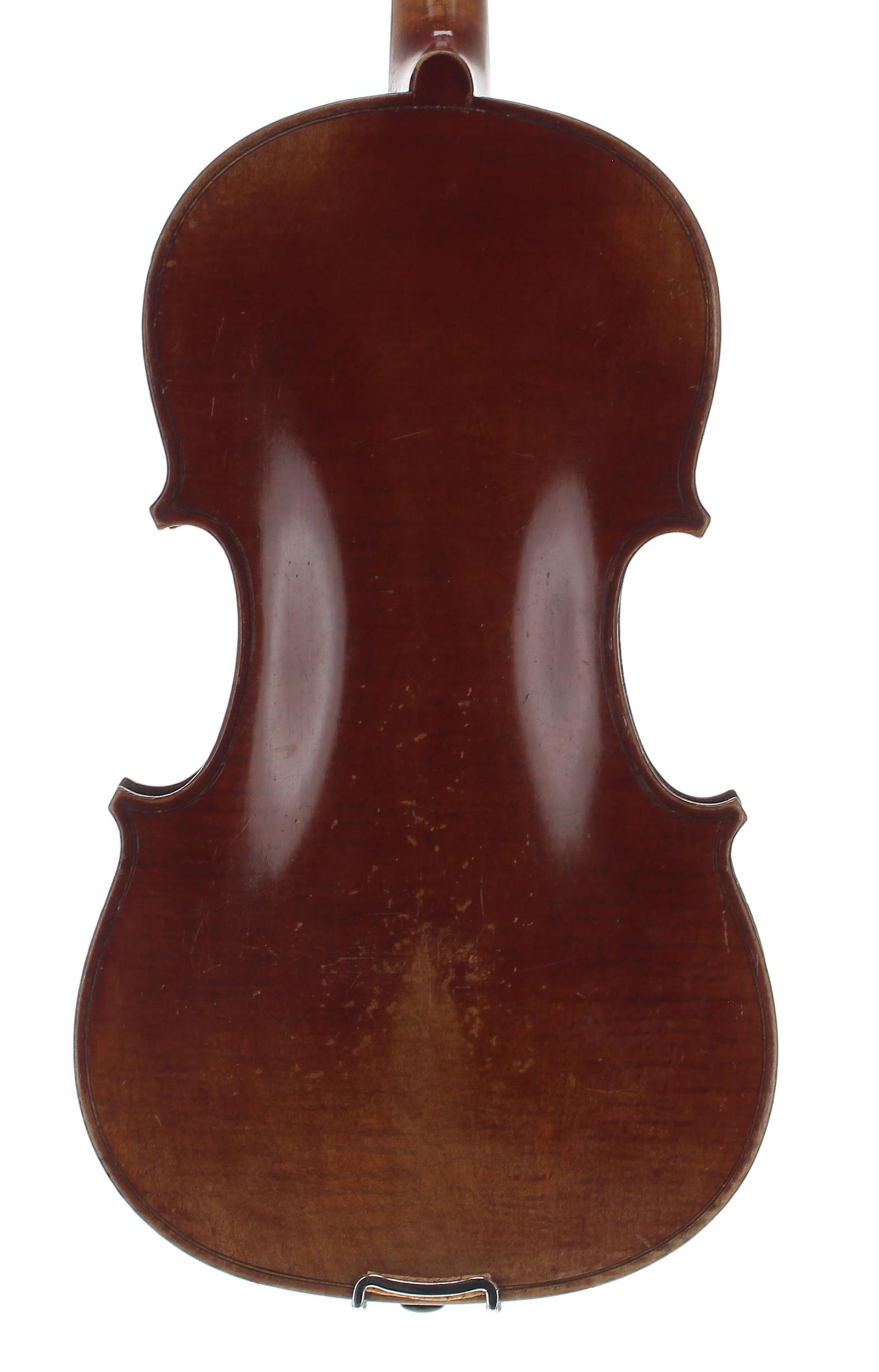 French Mirecourt violin labelled Copie de Deconeti (Michel), Venise 1742, 14 1/16", 35.70cm - Image 2 of 3