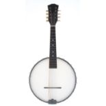 Vega Little Wonder mandolin banjo, stamped twice on the perch pole with the maker's trademark logo