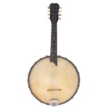Clifford Essex five string banjo, bearing the maker's trademark plaque screwed to the perch pole,