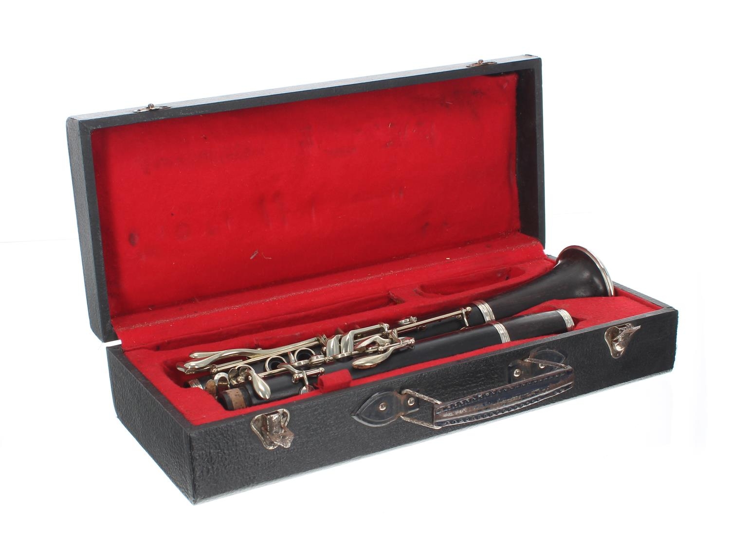 Old blackwood clarinet by and stamped Orsi, Milan, case - Image 2 of 2