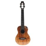 Contemporary Flight Spirit concert Model ukulele, with abalone inlaid sound hole, mother of pearl