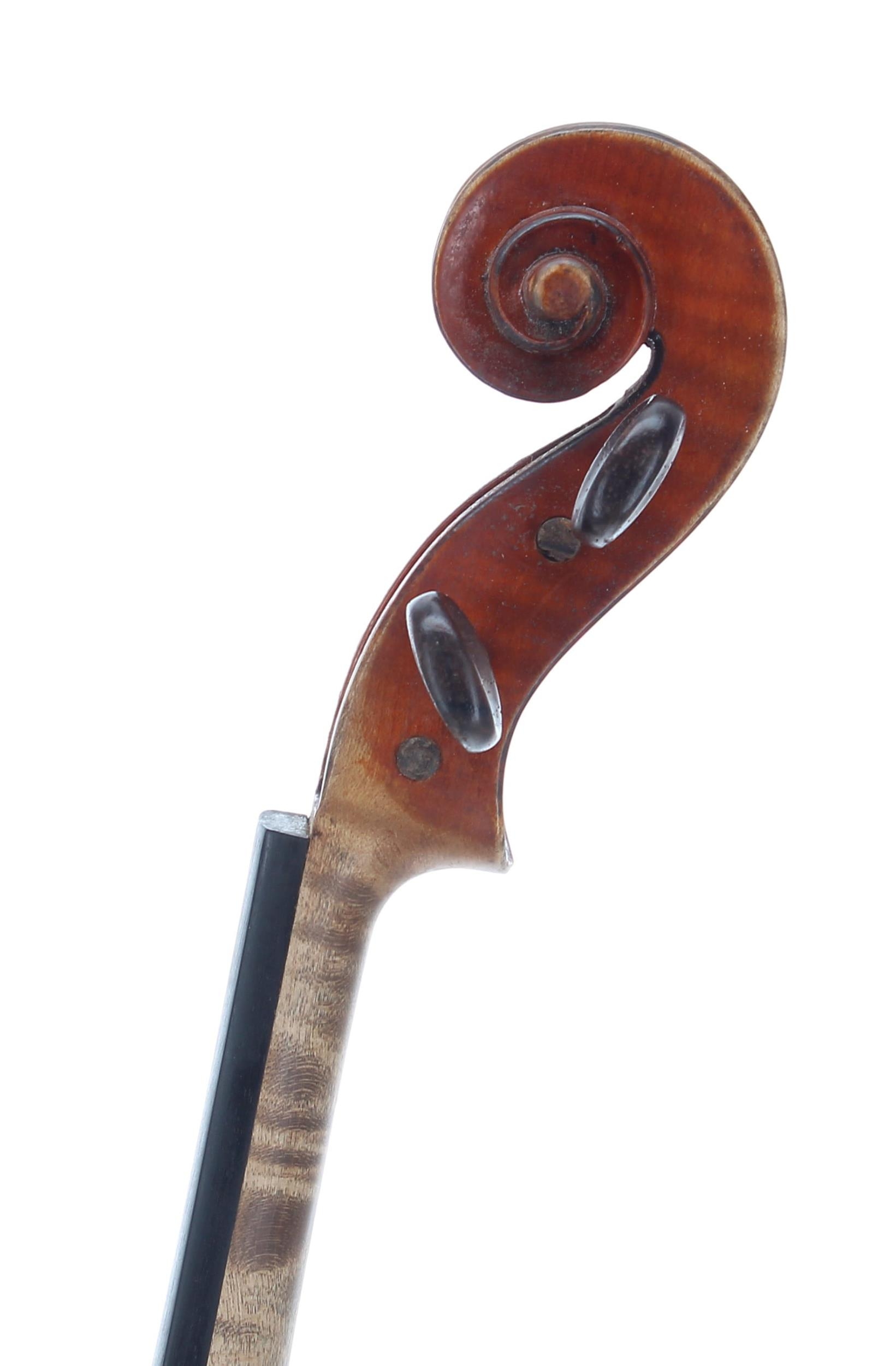 French violin labelled Diter & Lorange, Luthiers á Marseilles, l'an 1930, the one piece back of - Image 3 of 3