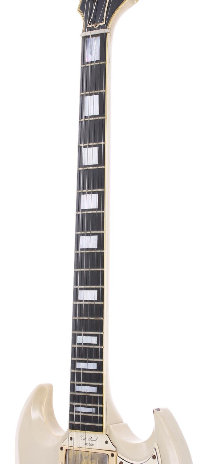 1961 Gibson Les Paul Custom (SG body) electric guitar, made in USA; Body: white refinish, various - Image 7 of 12