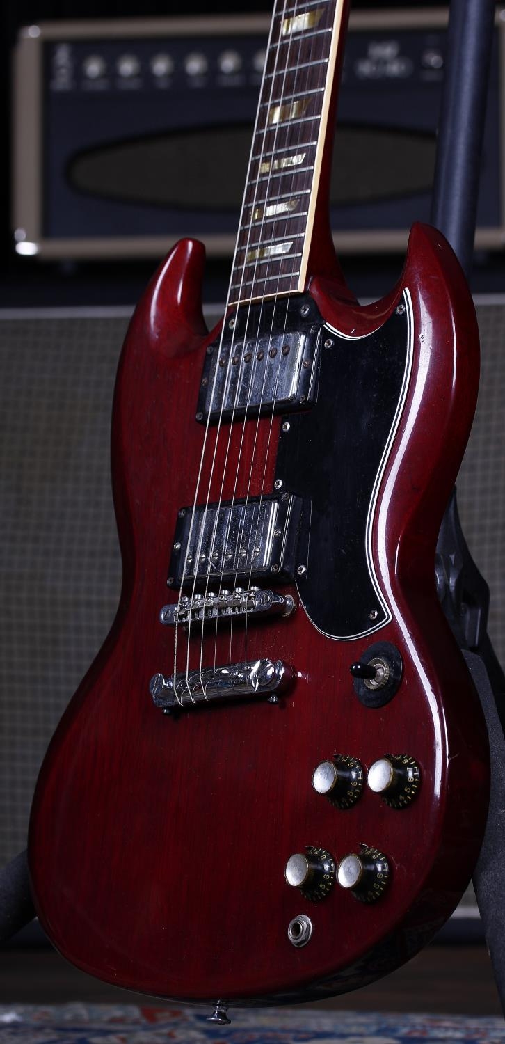 Gibson Les Paul (SG) Standard electric guitar, made in USA, circa 1964; Body: cherry refinish, dings