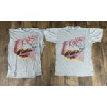 The Kinks - two original Kinks 'Word of Mouth' tour T-shirts, one with sleeves removed (2) *