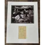 The Yardbirds - autographed display, mounted below a picture of the band, signed by Jeff Beck, Keith