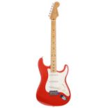 2003 Fender FSR 50s Stratocaster electric guitar, made in Mexico; Body: Fiesta red finish; Neck: