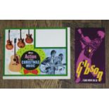 Rare 1968 Gibson guitar Christmas product poster/catalogue; together with a rare original 1968 'It