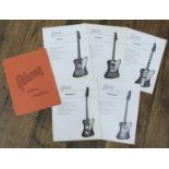 Rare original 1963 Gibson guitar folder introducing the Firebird range, enclosing five insert sheets