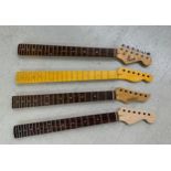 Four guitar necks for projects to include two S Type and two T Type (4)