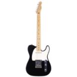1992 Fender Telecaster electric guitar, made in Mexico; Body: black finish, surface scratches and