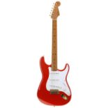 1995 Fender American Vintage '57 Stratocaster electric guitar, made in USA; Body: Fiesta red finish,