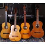 Four classical guitars in need of some attention to include a Francisco, a Cuenca Model 10, a