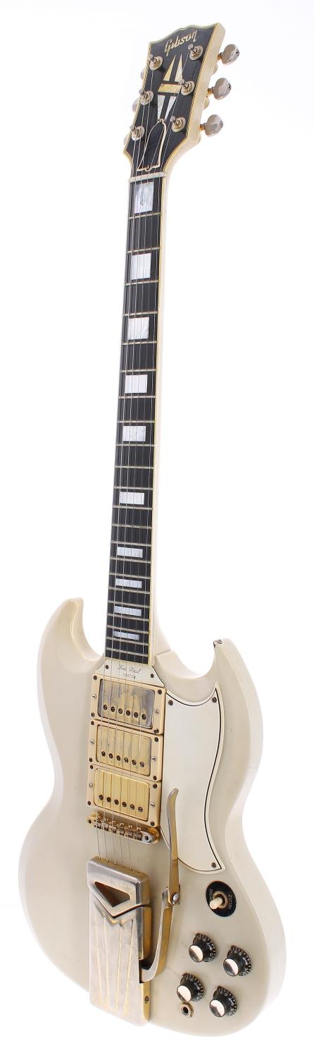 1961 Gibson Les Paul Custom (SG body) electric guitar, made in USA; Body: white refinish, various - Image 3 of 12