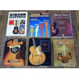 Five Gibson guitar reference books to include 'Gibson's Fabulous Flat Top Guitars, an Illustrated