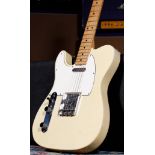 1973 Fender Telecaster left-handed electric guitar, made in USA; Body: blonde finish, some lacquer