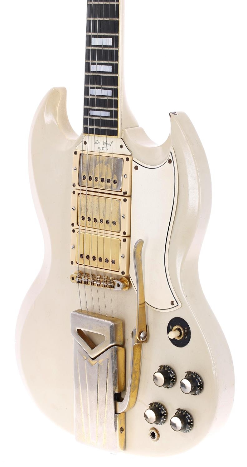 1961 Gibson Les Paul Custom (SG body) electric guitar, made in USA; Body: white refinish, various - Image 6 of 12