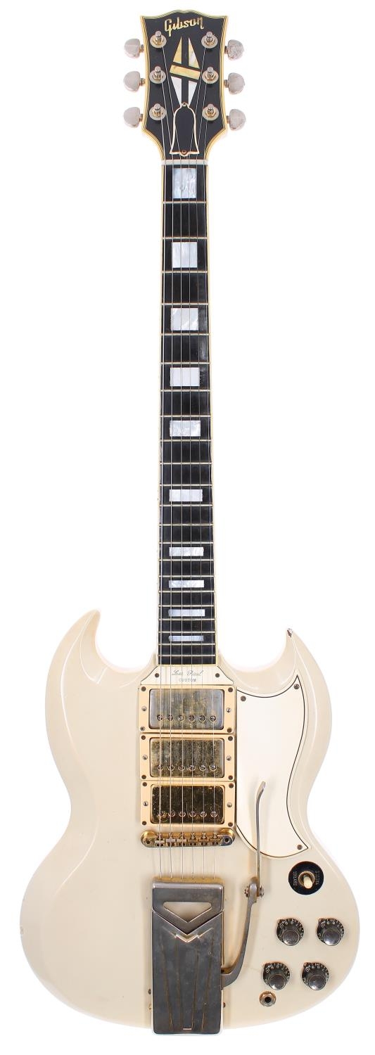 1961 Gibson Les Paul Custom (SG body) electric guitar, made in USA; Body: white refinish, various - Image 2 of 12