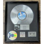 The Who - Platinum RIAA MCA Records sales award, presented to Glynn Johns for the production on