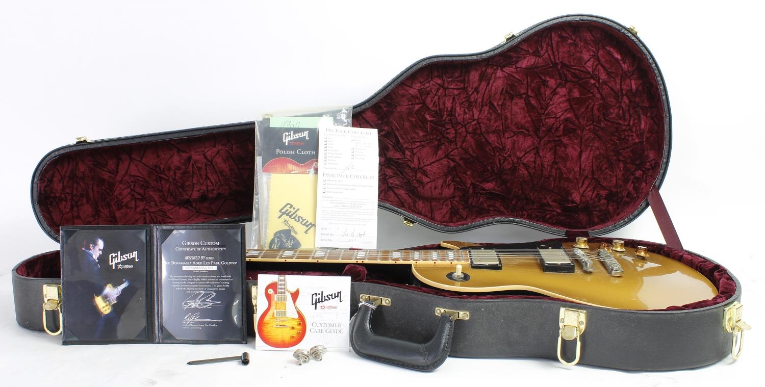 2008 Gibson Custom Shop Inspired by Joe Bonamassa Aged Les Paul Gold Top electric guitar, made in - Image 8 of 9