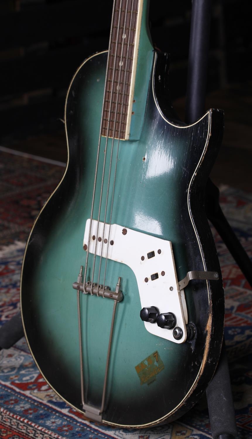 1960s Rosetti Bass 7 bass guitar, made in Holland; Body: green burst finish, lacquer checking, heavy - Image 2 of 2