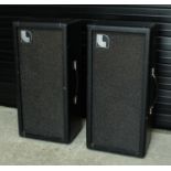 Pair of 1970s Laney Klipp twin amplifier speaker cabinet enclosures (missing speakers)