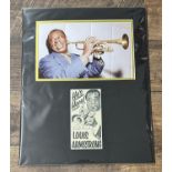 Louis Armstrong - autographed mounted display