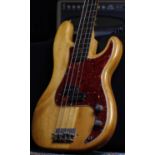 1960 Fender Precision Bass guitar, made in USA; Body: natural refinish, marks and general wear as to