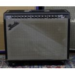 Fender Twin-Amp guitar amplifier, made in USA, with original foot switch; together with a small