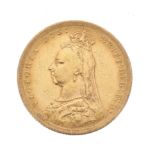 Victorian 1888 full sovereign coin, 8gm