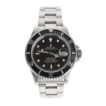 Rolex Oyster Perpetual Date Submariner stainless steel gentleman's wristwatch, reference no. 168000,