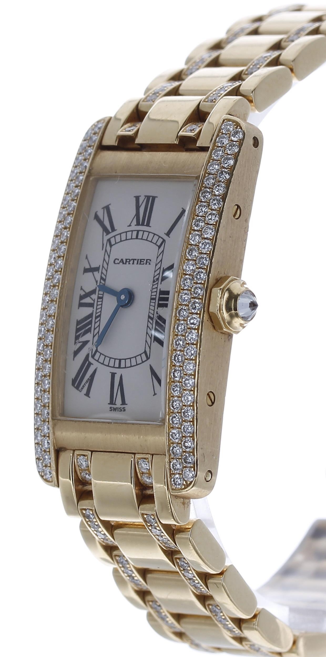 Cartier Tank Americaine 18ct and diamond lady's wristwatch, reference no.1710, serial no. - Image 2 of 5