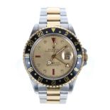 Rolex Oyster Perpetual Date GMT-Master II stainless steel and gold gentleman's wristwatch, reference