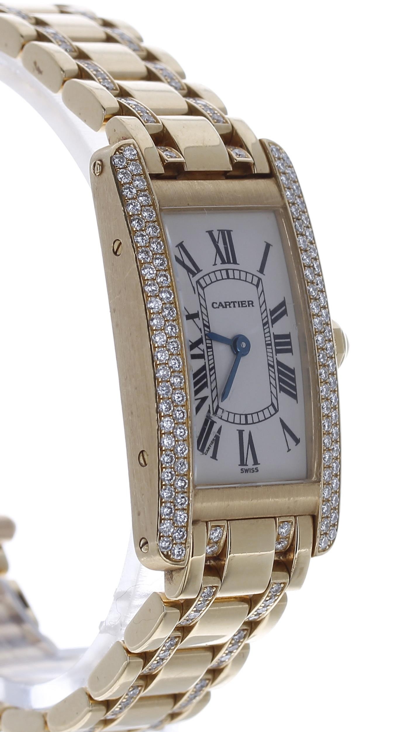 Cartier Tank Americaine 18ct and diamond lady's wristwatch, reference no.1710, serial no. - Image 3 of 5