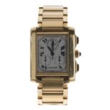 Cartier Tank Francaise Chronoflex 18ct gentleman's wristwatch, reference no. 1830, serial no.