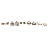 Five assorted pairs of 9ct earrings, 10.7gm in total