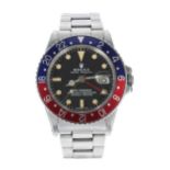 Rolex Oyster Perpetual GMT-Master stainless steel gentleman's wristwatch, reference no. 1675, serial