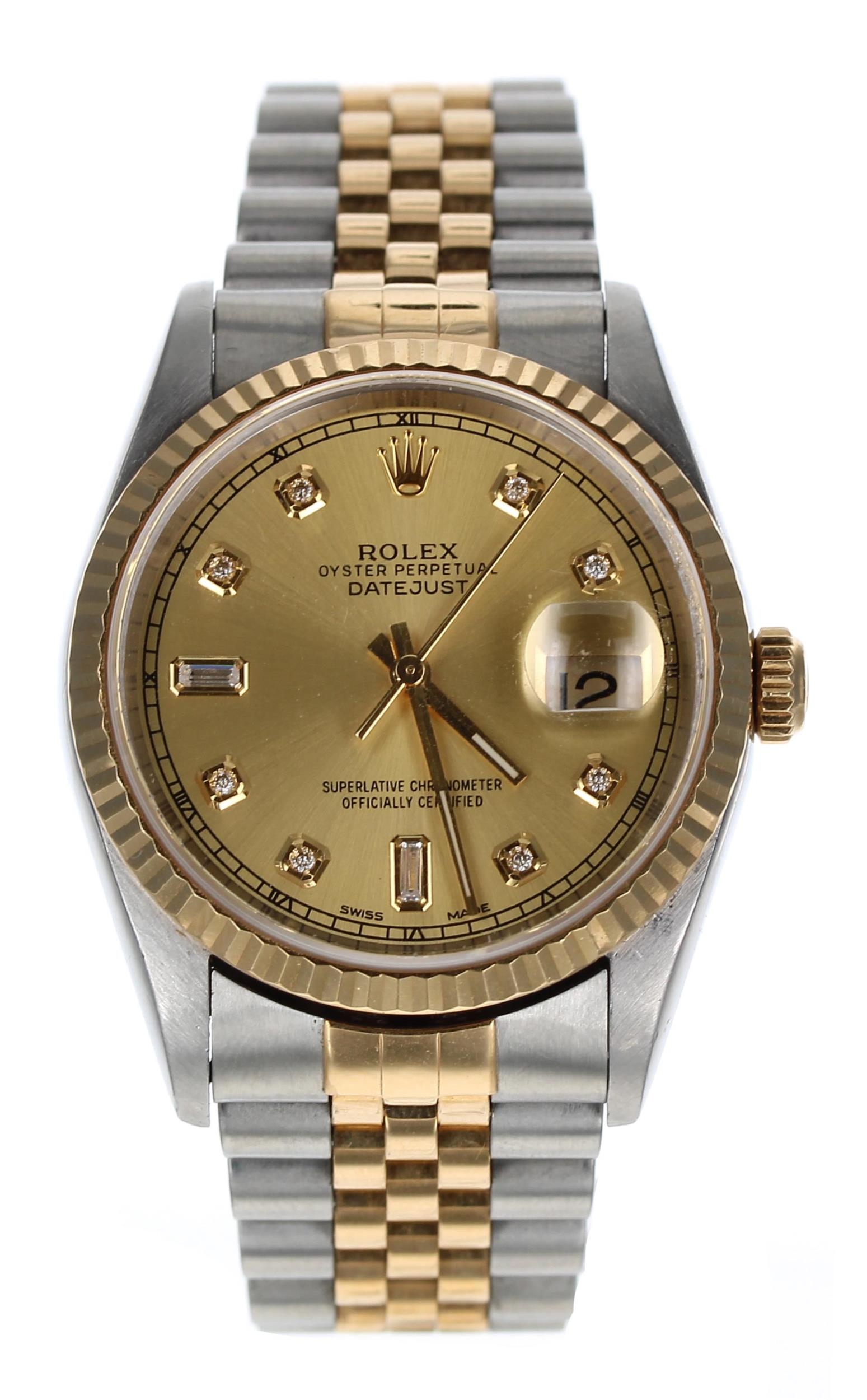 Rolex Oyster Perpetual Datejust stainless steel and gold gentleman's wristwatch, reference no.