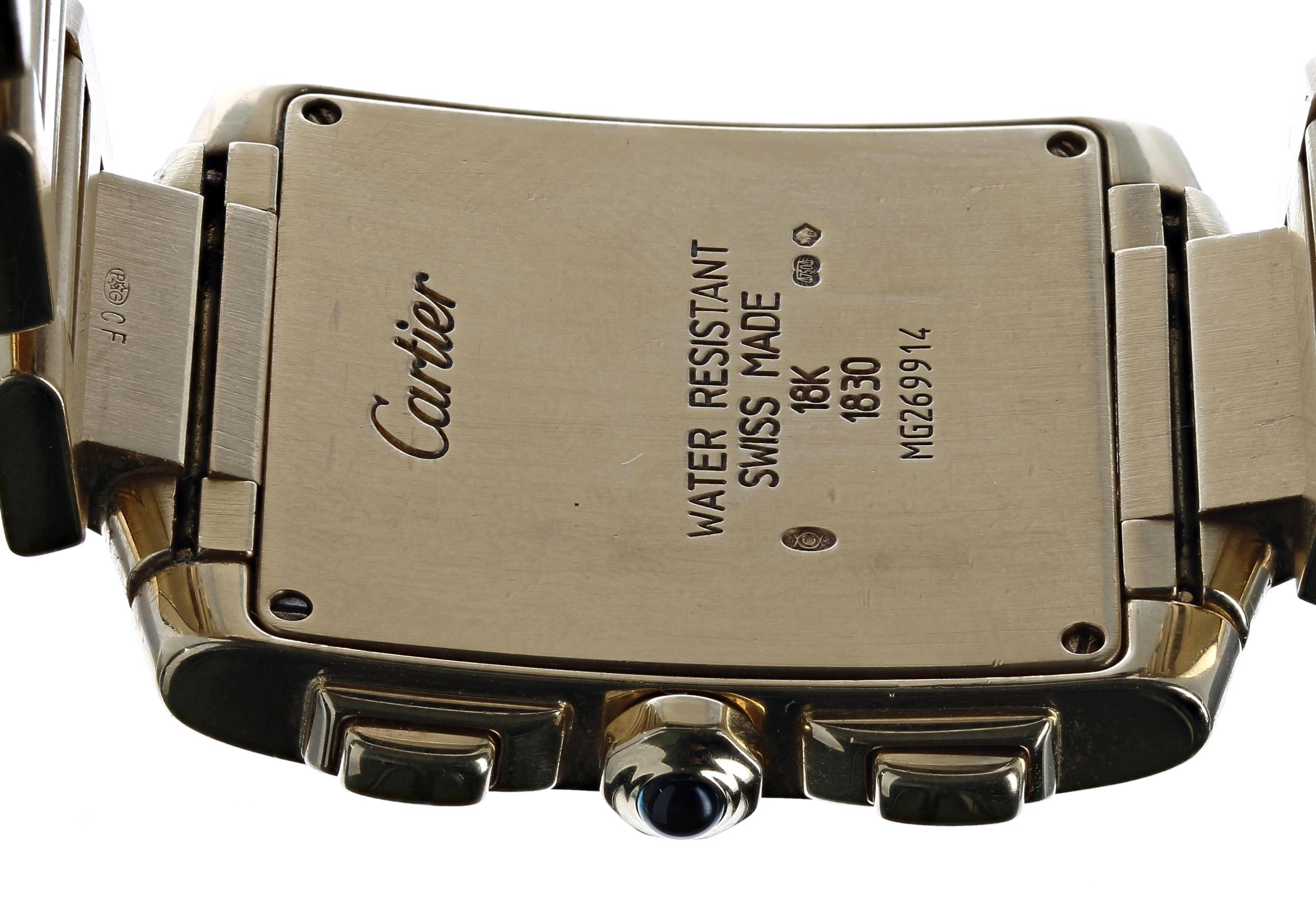 Cartier Tank Francaise Chronoflex 18ct gentleman's wristwatch, reference no. 1830, serial no. - Image 5 of 5