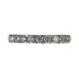 18ct yellow gold diamond half eternity ring, round brilliant-cuts, 0.33ct approx, band width 3mm,
