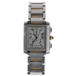 Cartier Tank Francaise Chronoflex stainless steel and gold gentleman's wristwatch, reference no.