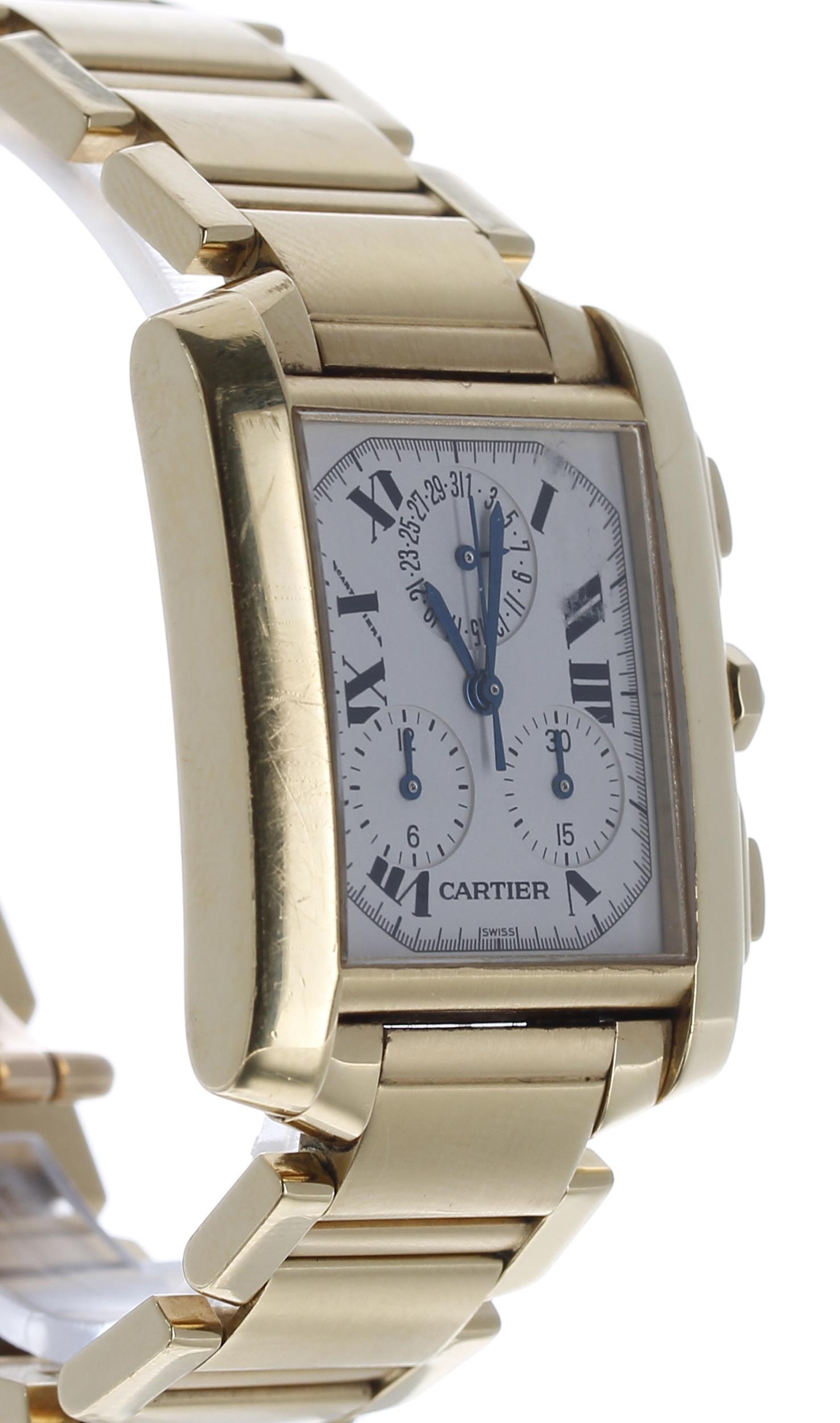 Cartier Tank Francaise Chronoflex 18ct gentleman's wristwatch, reference no. 1830, serial no. - Image 3 of 5