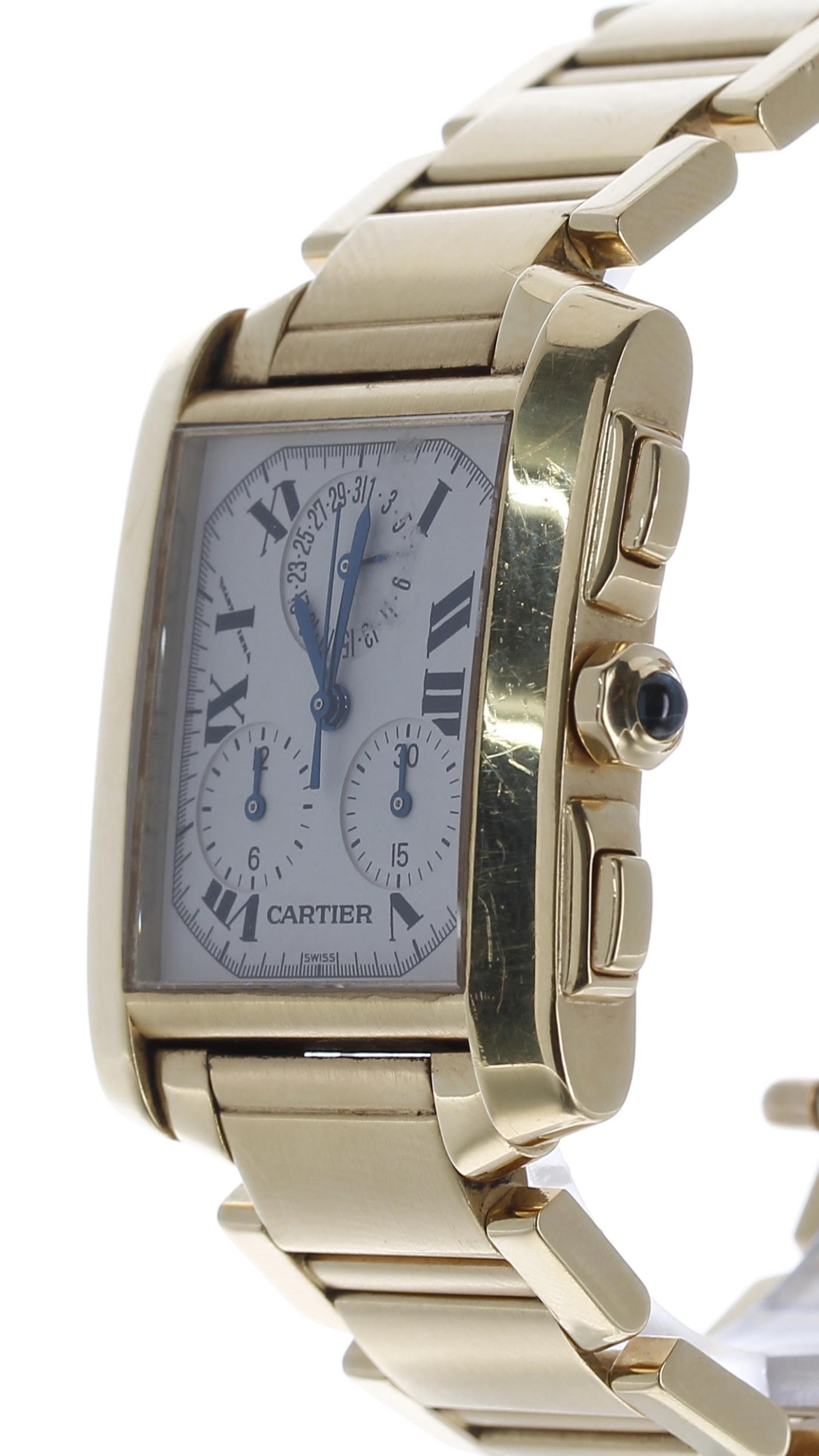 Cartier Tank Francaise Chronoflex 18ct gentleman's wristwatch, reference no. 1830, serial no. - Image 2 of 5