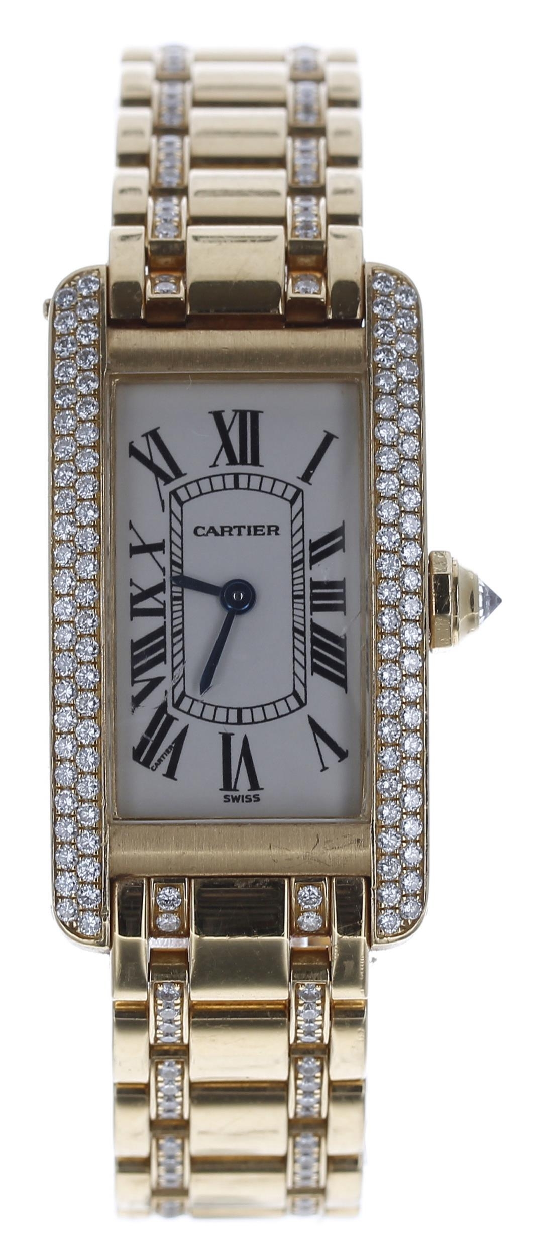 Cartier Tank Americaine 18ct and diamond lady's wristwatch, reference no.1710, serial no.