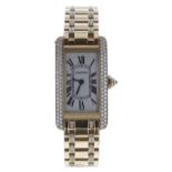 Cartier Tank Americaine 18ct and diamond lady's wristwatch, reference no.1710, serial no.