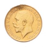 George V 1912 half sovereign coin, 4gm (at fault)